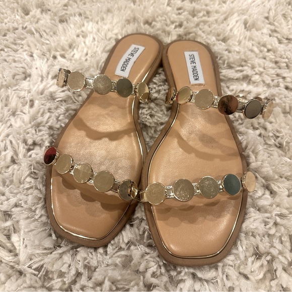 Steve Madden Ariele Studded Slide Women’s Sandal Gold, Brand New - Picture 5 of 11